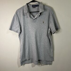 Polo Ralph Lauren Men's Large Grey w/ Realistic Ponyman, Slim Fit